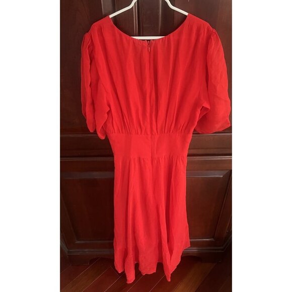 The Kooples Red Long Georgette Midi Dress Size 1 XS - Picture 6 of 8
